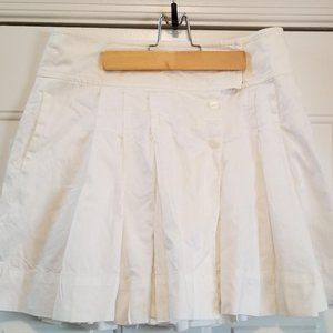 Anthropologie MAEVE white kick pleated skirt